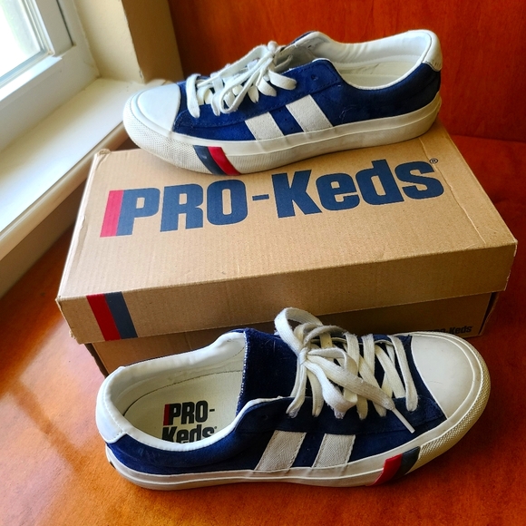 PRO-Keds Royal Plus Suede Navy Striped Sneakers